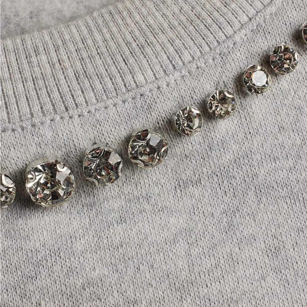 192. Express Embellished Jeweled Crew Neck Sweater - Picture 4 of 8